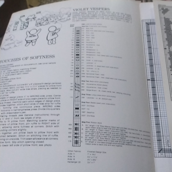 ( Patterns Only) A Pink Parfait  cross Stitch, ribbon work, finishing instructio - Picture 2 of 6